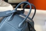 Replica Hermes Lindy Mini handbag in blue agate - Image 4
