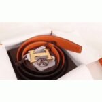 Top replica Hermes H belt buckle in orange color - Image 7