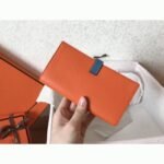 Orange Blue Jean Epsom Fake Hermes Bearn Wallet - Image 6