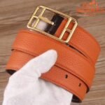Orange cape cod 32 reversible AAA fake Hermes belt - Image 3