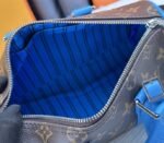 Louis Vuitton Monogram Macassar Canvas Keepall Bandouliere 25 In Gaston Blue - Image 9