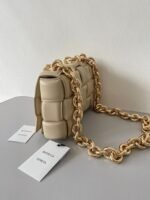 Top Quality Faux Bottega Veneta Chain Cassette Bag In Porridge - Image 8