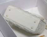 Dior Lady Dior Mini Bag Knockoff in White Calfskin with Diamond Motif - Image 7