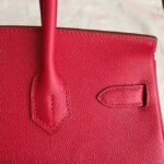 Premium Red Fake Hermes Birkin 30cm High Quality Handbag - Image 6