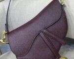 Dior Saddle Bag Knockoff in Amaranth Grained Calfskin - Image 10