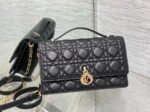 Dior Miss Dior Top Handle Bag Fake in Black Cannage Lambskin - Image 9