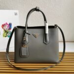 Grey Prada Double Medium Tote Bag Replica - Image 7