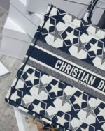 Dior Large Book Tote Bag Knockoff in Blue and White Dior Etoile Embroidery - Image 6