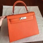 Orange Epsom Replica Hermes Kelly Sellier 28cm Bright Handbag - Image 4