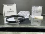 Chanel Red Patent Leather CC Logo Belt