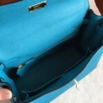 Turquoise Clemence Imitation Hermes Kelly Retourne 28cm Colorful Bag - Image 8