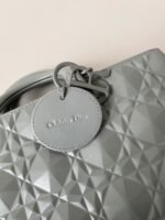 Dior Lady D-Joy Medium Bag Knockoff in Grey Calfskin with Diamond Motif - Image 3