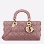 Dior Lady D-Joy Medium Bag Replica in Peony Pink