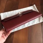 Bordeaux Epsom Fake Hermes Kelly Cut Clutch Sleek Purse - Image 2