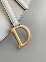 Dior Saddle Bag with Strap Replica in White Grained Calfskin - Image 3