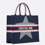 Dior Large Book Tote Bag Replica in DiorAlps Blue Three-Tone Embroidery