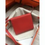 Red luxury replica Hermes Clic wallet with strap - Image 4
