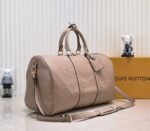 LV Monogram Empreinte Keepall Bandouliere 45 In Tourterelle Gray - Image 2