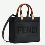 Top Quality Fake Fendi Sunshine Medium Tote Bag In Black Calfskin