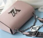 Louis Vuitton Epi Leather Twist MM Bag In Rose Ballerine Pink With Jacquard Strap - Image 3