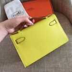 Soufre Epsom Knockoff Hermes Kelly Pochette Vibrant Handbag - Image 3