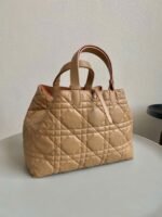 Dior Toujours Large Bag Fake in Brown Macrocannage Calfskin - Image 4