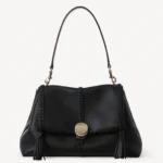 Top Quality Knockoff Chloe Penelope Medium Shoulder Bag in Black Grained Calfskin