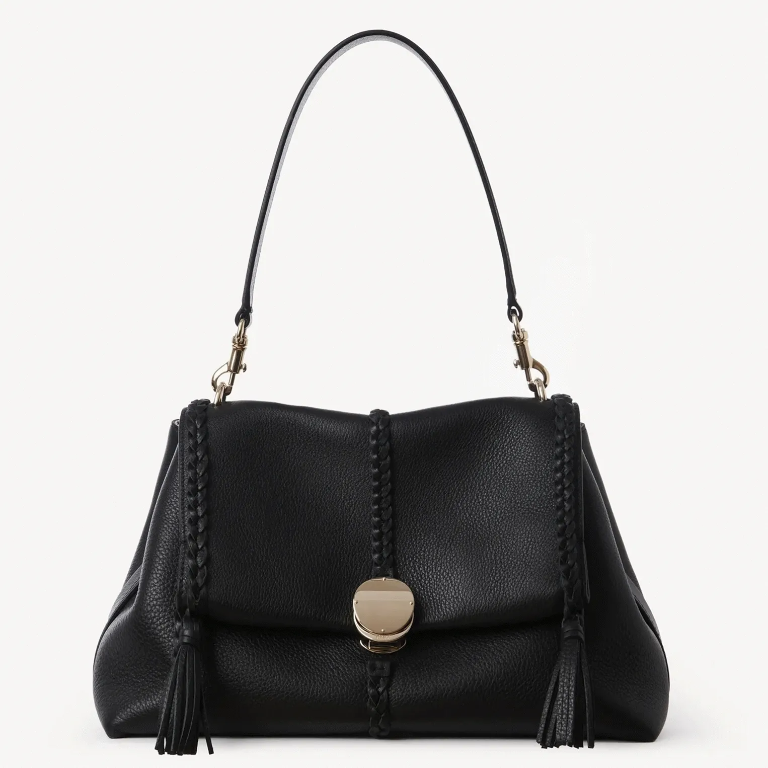929CC445-273A-CEA5-D6CA-7110C424D244.webp Top Quality Knockoff Chloe Penelope Medium Shoulder Bag in Black Grained Calfskin - Image 1