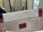 Top Quality Imitation Chloe Large Woody Tote Bag in Canvas with Brown Leather Strips - Image 7