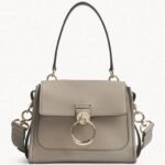 Top Quality Replica Chloe Small Tess Day Bag In Grey Grained Leather