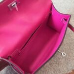 Rose Red Epsom Knockoff Hermes Kelly Pochette Chic Mini Bag - Image 7