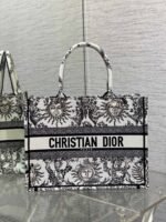 Dior Large Book Tote Bag Fake in White Toile de Jouy Soleil Embroidery - Image 8