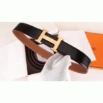 Fake Hermes H-shaped belt buckle in brown - Image 5