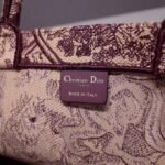 Dior Large Book Tote Bag Fake in Bordeaux Toile de Jouy Embroidery - Image 6