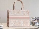Dior Medium Book Tote Bag Replica in Pink Toile De Jouy Embroidery - Image 6