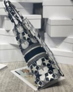 Dior Large Book Tote Bag Knockoff in Blue and White Dior Etoile Embroidery - Image 4