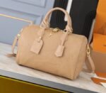 Louis Vuitton Monogram Empreinte Speedy Soft 30 Handbag In Apricot