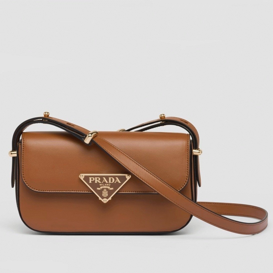 944A4E11-DEC0-54AF-4577-9AF65985B74C.jpg Prada Shoulder Bag Knockoff in Cognac Smooth Calfskin - Image 1
