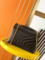 Replica Designer Saint Laurent LouLou Small Chain Bag Black - Image 10