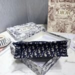 Dior Mini Book Tote Bag Fake in Blue Dior Oblique Embroidery - Image 4