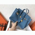 Luxury Hermes Birkin 25cm Counterfeit in Blue Jean Color - Image 2