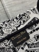Dior Large Book Tote Bag Knockoff in White Plan de Paris Embroidery - Image 12