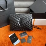 Fake Saint Laurent LouLou Medium Chain Bag Black - Image 10