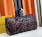 Louis Vuitton X YK Bandouliere Keepall 50 Travel Bag In Red Infinity Dots - Image 2