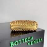 Fake Bottega Veneta Knot Minaudiere Clutch Gold Sequins - Image 4