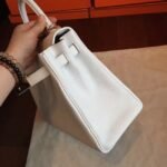 White Clemence Replica Designer Kelly Retourne 32cm Hermes Handbag - Image 3