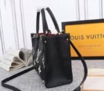 Louis Vuitton Bicolor Monogram Empreinte Leather Onthego PM Bag In Black And Beige - Image 3