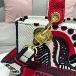 Dior Lady D-Lite Medium Bag Replica in White Multicolor Cupidon Embroidery - Image 8