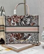 Dior Large Book Tote Bag Faux in Multicolor La Force Embroidery - Image 5