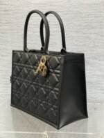 Dior Medium Book Tote Bag Fake with Strap in Black - Image 7